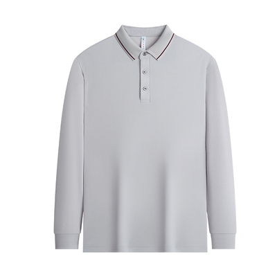 【桑蚕丝】杉杉男士长袖POLO衫