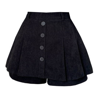 假两件秋冬新款加厚灯芯绒裙裤女