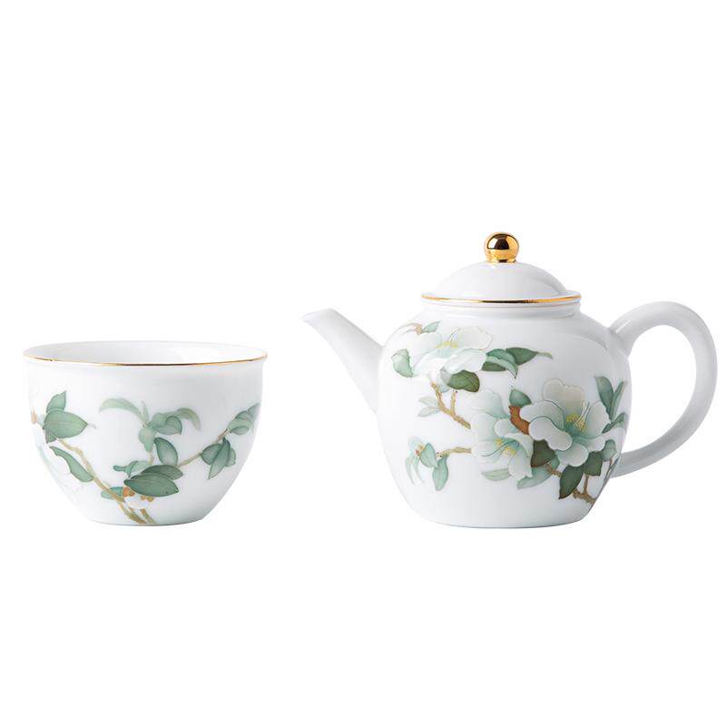 红官窑玉茗茶具套装醴陵釉下五彩陶瓷功夫茶具泡茶家用高档乔迁礼