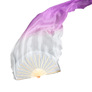 舞蹈扇子跳舞扇真丝盛世鸿姿雪中梅白色古典舞扇子加长梁祝舞蹈扇