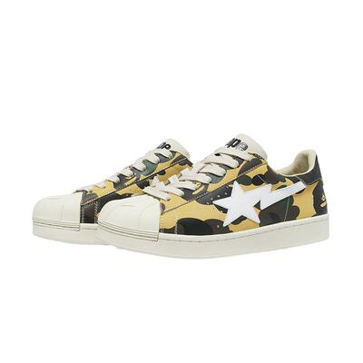 猿人迷彩图案星标休闲鞋BAPE