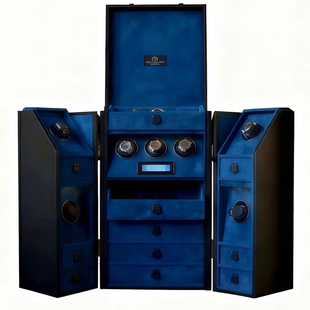 意式轻奢落地柜别墅豪宅家用带摇表首饰柜设计师款现代密码皮革锁