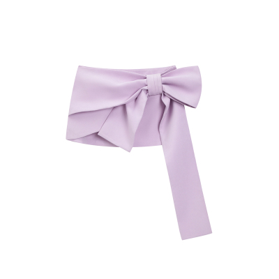 早春香芋紫蝴蝶结半裙