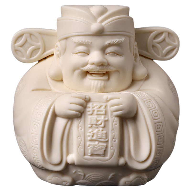 戴玉堂徐才提陶瓷摆件《进宝小财神像》办公桌财神爷神像家居饰品