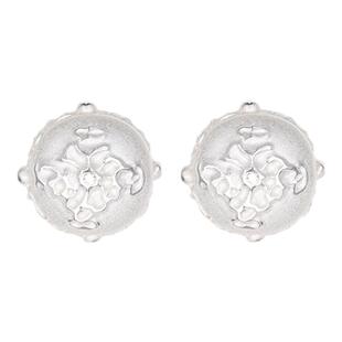 PUPILCASKET 拱形模糊耳钉新复古925银