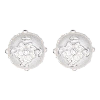 PUPILCASKET 拱形模糊耳钉新复古925银