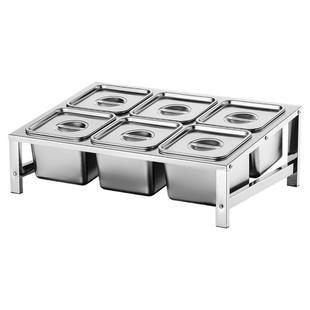 加长款不锈钢商用甜品果酱盒奶茶店专用配料盒水果捞物料盒小料台