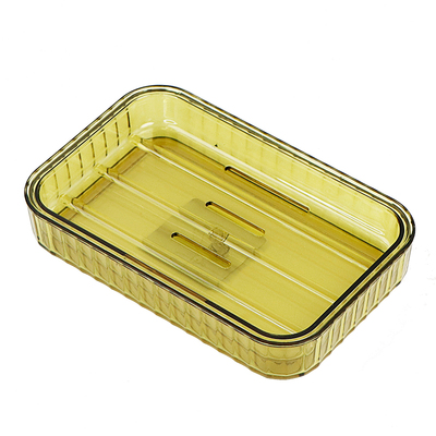 百优汇透明直角皂盒大容量双层