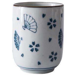 西田木雨日式家用直身杯陶瓷小茶杯和风杯子复古喝水杯釉下彩茶杯