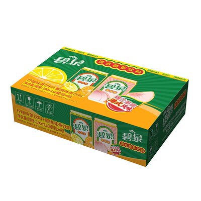 【爆款秒杀】屈臣氏碧泉茶饮料锡兰茶底港式风味柠檬茶190ml*24罐