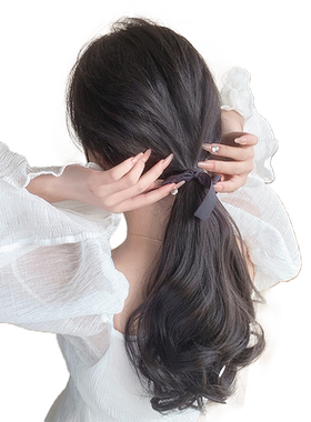misssecret梨花卷绑带低马尾假发