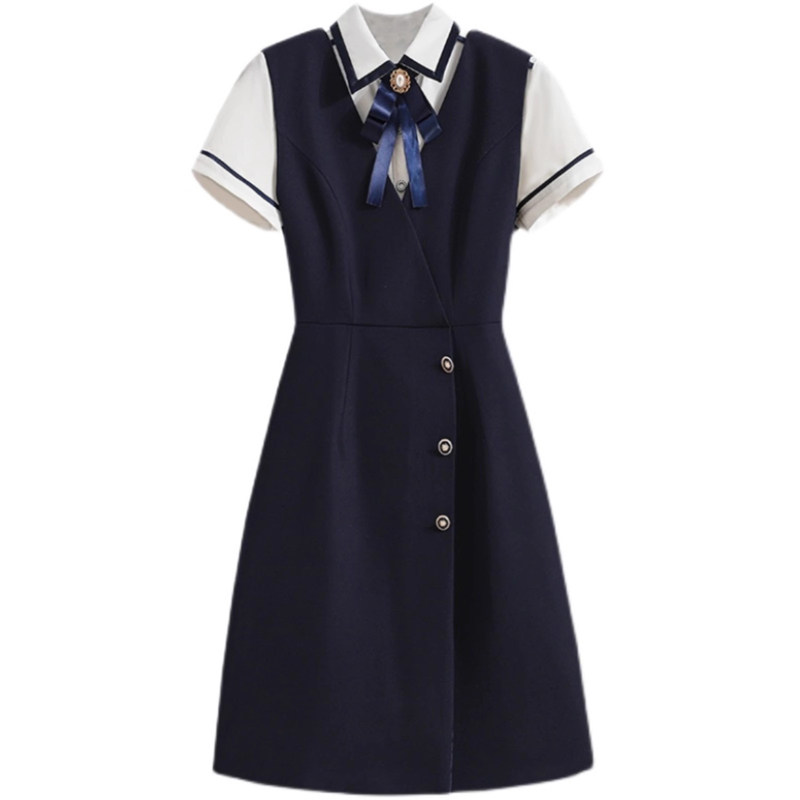 夏制服酒店前台马甲连衣裙套裙职业套装女气质时尚物业工作服客服
