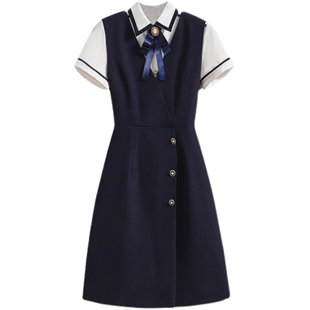 夏制服酒店前台马甲连衣裙套裙职业套装女气质时尚物业工作服客服