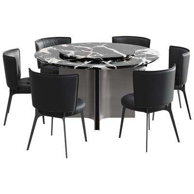 全友家居圆形大理石餐桌