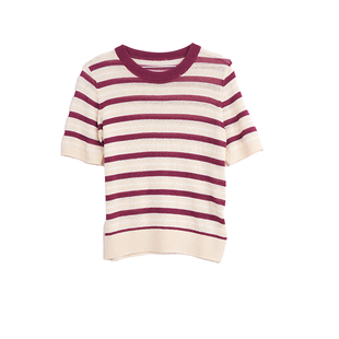 ZOLLE羊毛质感亲肤贴身透气舒适针织T恤26春夏新品