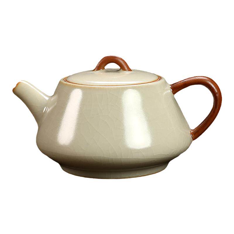 单个汝窑茶壶功夫茶具家用陶瓷茶壶盖碗茶杯茶盘轻奢高档喝茶中式