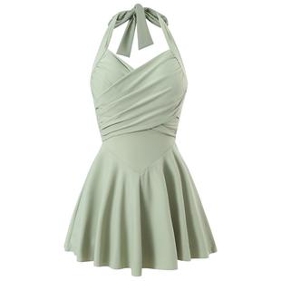 agliondy大码泳衣女泡温泉微胖女孩遮肉显瘦2025新款胖mm连体绝美