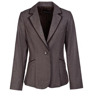 名师路绵羊毛西装领外套女新款秋冬季一粒扣长袖上衣修身