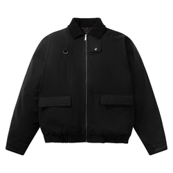 SANBAI帆布夹克拼接复古棉服