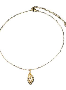 金枝玉叶吊坠钛钢项链女