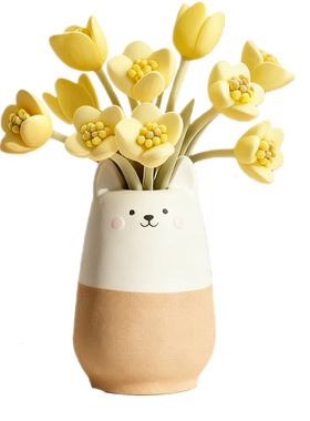简约可爱小狗陶瓷花瓶摆件