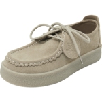 康莉商场同款舒软乐福鞋女真皮25年春季新款复古袋鼠鞋棕色勃肯鞋