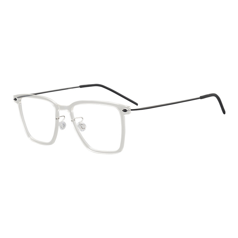 磨成OPLD6554  刘昊然同款无螺丝纯钛透明方男近视女防蓝光眼镜框