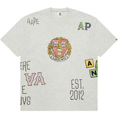 Aape猿人校园印花休闲短袖T恤