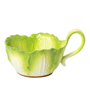 白菜造型曲柄碗陶瓷泡面汤碗家用水果沙拉碗网红手柄碗釉下彩餐具
