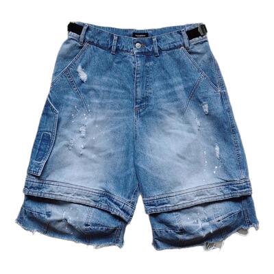 FARACHIVE泼墨水洗做旧短裤