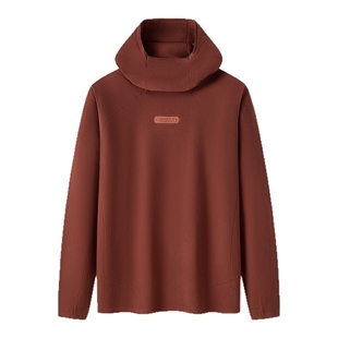 outdoor products2025秋冬新款绒类套头衫男户外保暖高领连帽卫衣