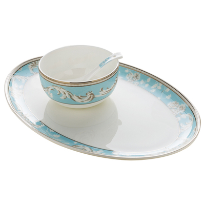 隆达骨瓷欧式浮雕餐具碗盘