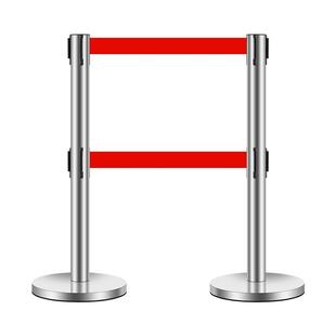 双层隔离带伸缩带一米线栏杆排队护栏围栏安全警戒隔离线桩警示柱