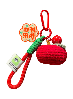 手工编织苹果毛线挂件平安喜乐