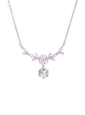 999足银麦穗轻奢石钻项链女小众莫桑高级感简约生日足银礼物闺蜜