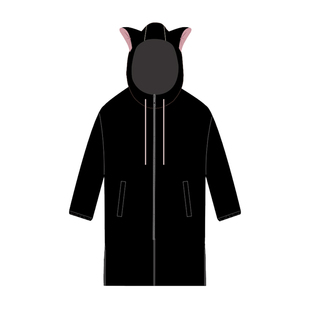AquaPlay成人潜水斗篷黑色猫耳外套防寒保暖冬季游泳冬训浴袍浴巾