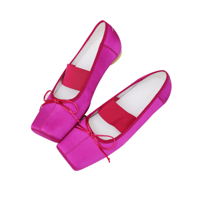彭姐玛丽珍方头芭蕾舞鞋真皮