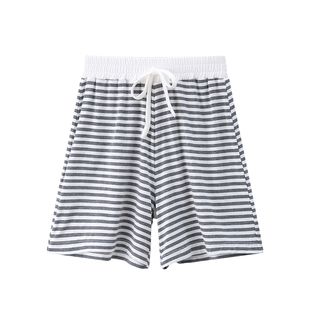 儿童休闲短裤男童家居裤男孩睡裤中大童莫代尔裤子夏沙滩裤条纹