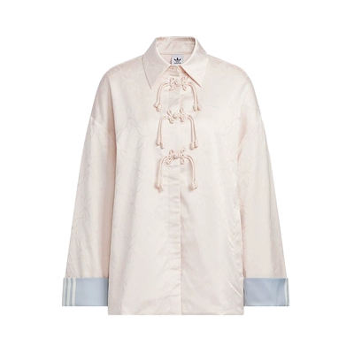 adidas阿迪达斯三叶草新中式盘扣衬衫外套2025夏女针织夹克KB6408