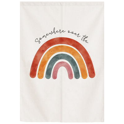 加厚棉麻新款穿杆儿童房门帘