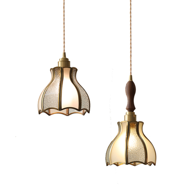 爱迪龙黄铜玻璃美式复古吊灯
