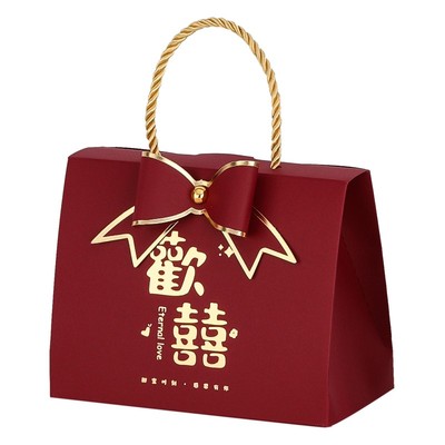 2024新款中式结婚喜糖盒子手提网红婚礼糖果礼盒订婚伴手礼中国风