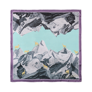 双成记雪山双面异色大方巾真丝丝巾抹胸女桑蚕丝围巾披肩送礼度假