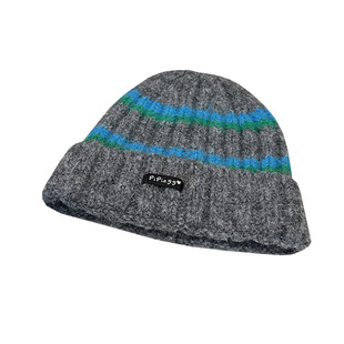 pipi彩色条纹针织帽女秋冬潮搭韩版街头时尚套头帽保暖毛线冷帽