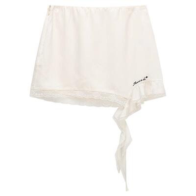 OCHIRLY欧时力绣花蕾丝缎面半裙