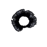 韩版ins格纹方巾发圈少女气质皱褶扎头发绳时尚简约头圈弹力皮筋