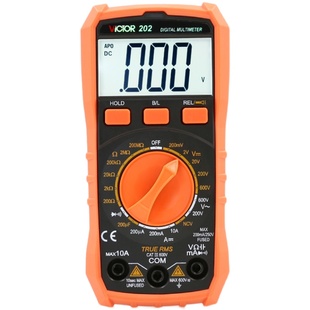 胜利VC202迷你电工万用表家用万能电容表高精度数显数字智能防烧