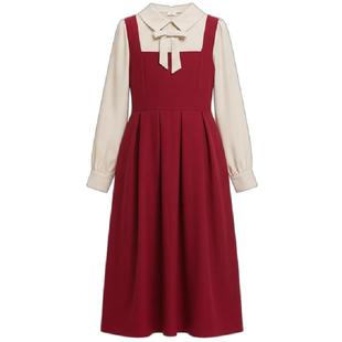 儿童合唱演出服男女童红色学院风表演服元旦中小学生朗诵比赛礼服