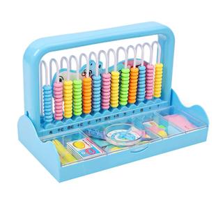 小学计数器学具盒一年级数学教学教具算盘计数架幼儿园数数5行9珠心算小学生儿童算珠加减法运算算术计算架