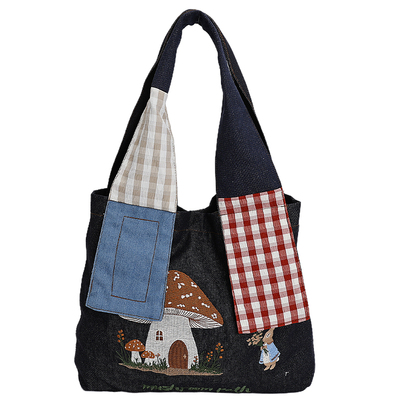 卡通刺绣手提托特包包女大容量包